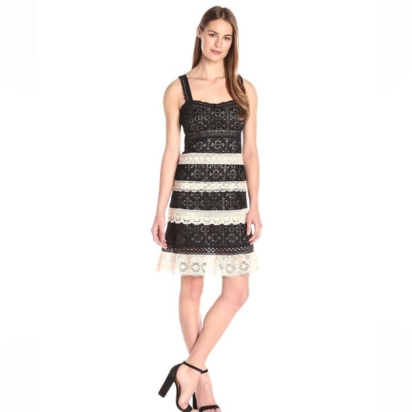 Nanette Lepore Dresses & Skirts - Nanette Lepore Sleeveless Lace Striped Dress Size 4. EUC.